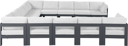 Nizuc - Outdoor Patio 13 Piece Modular Sectional With Gray Frame