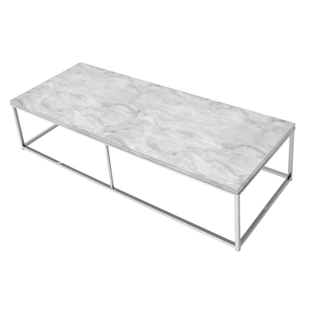 Voleta - Coffee Table - Engineered Stone Top & Chrome