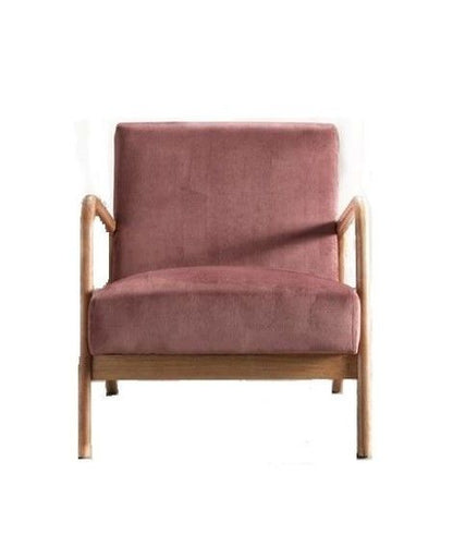 Classic Mid-Century Modern Accent Chairs, Open Framed Armchair With Cushioning And - Rose