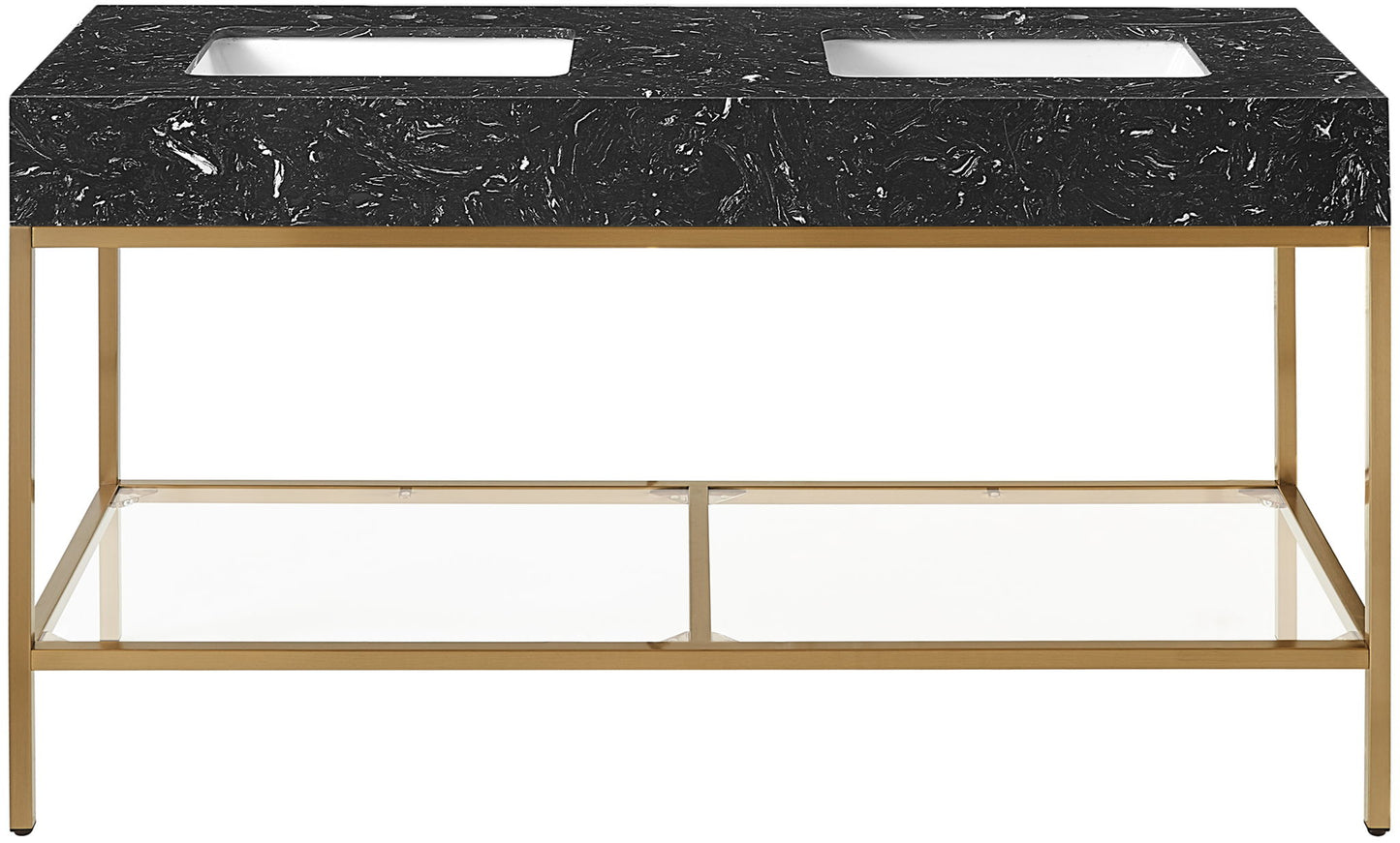 Marmo - Engineered Marble Bathroom Vanity With Gold Base