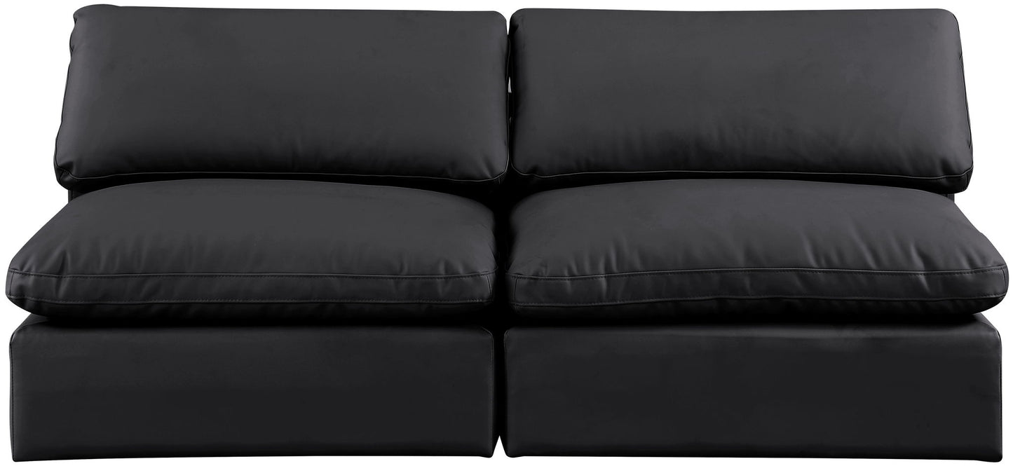 Comfy - Faux Leather Modular Armless Sofa 2 Seats