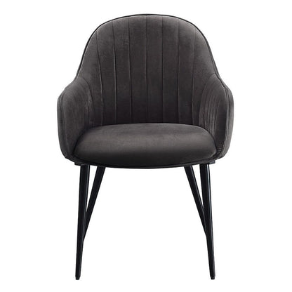 Caspian - Side Chair (Set of 2) - Dark Gray Fabric & Black