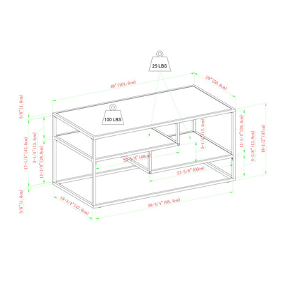 2 Tone Metal Coffee Table - Dark Walnut