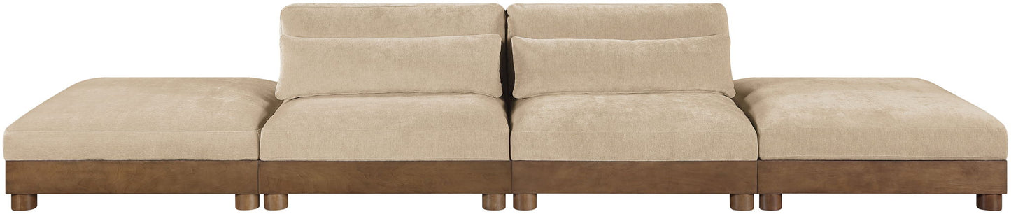 Turin - Chenille Fabric Upholstered Modular Sectional - Beige