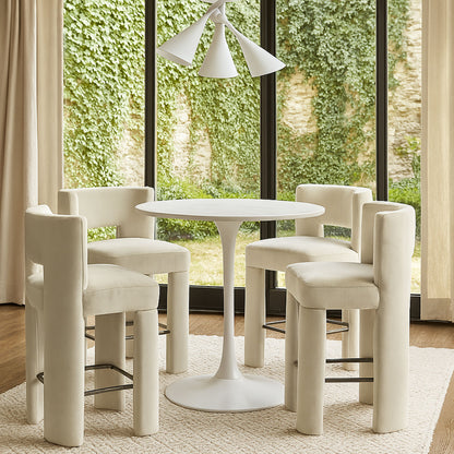 Zuno - Velvet Performance Fabric Upholstered Counter Stool (Set of 2)