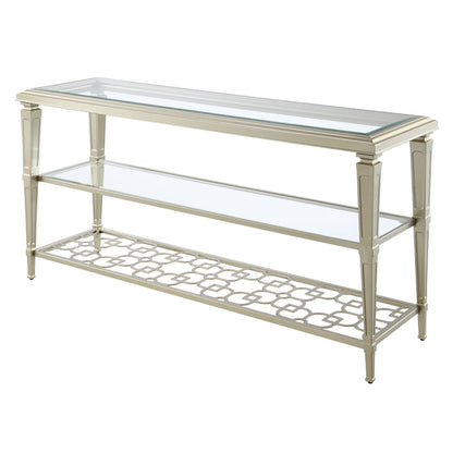 Zaba - Sofa Table - Glass Top & Silver