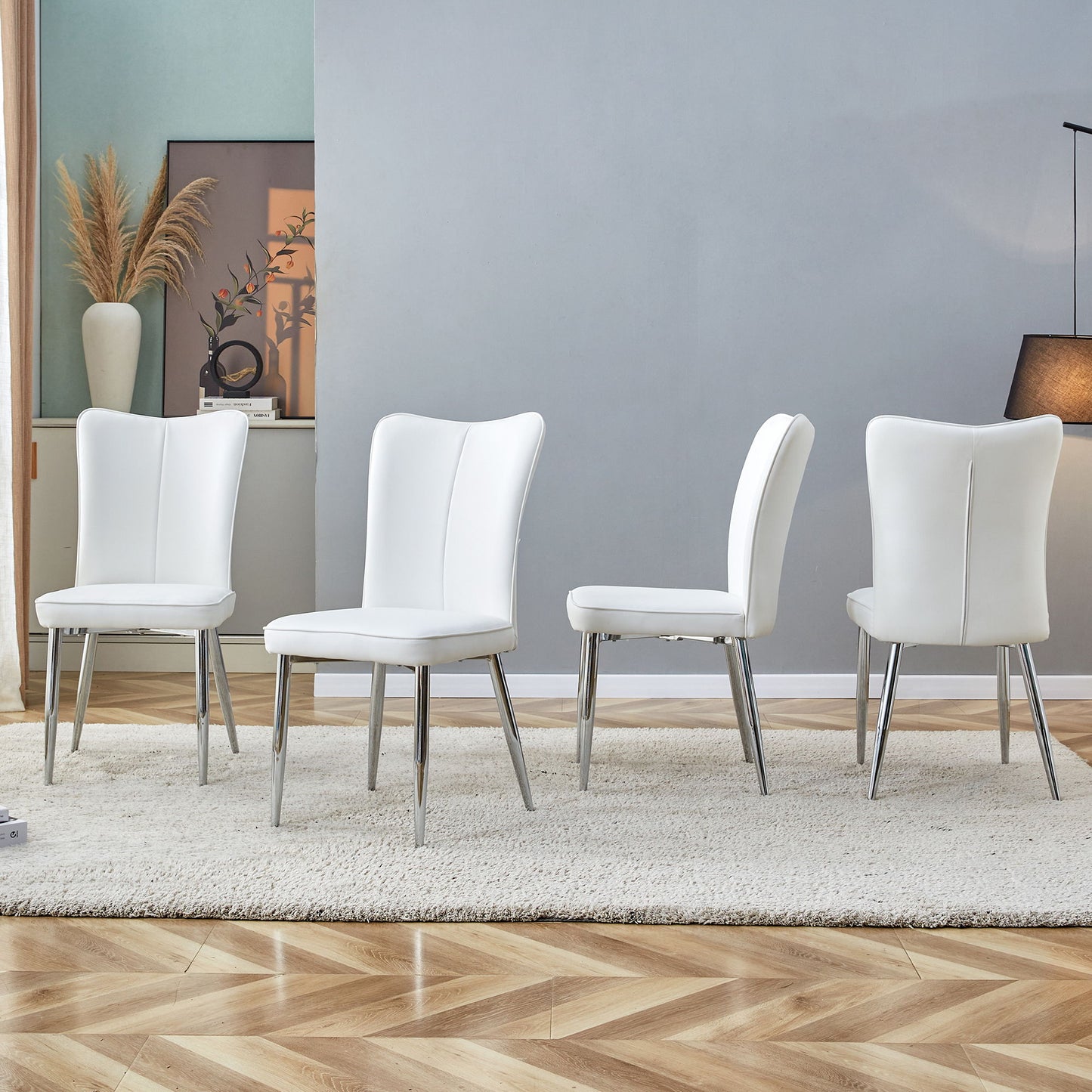 Modern Minimalist Dining Chairs With Metal Legs