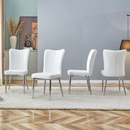 Modern Minimalist Dining Chairs With Metal Legs