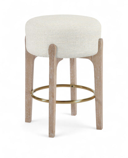 Torino - Backless Counter Stool With Brushed Natural Base (Set of 2)