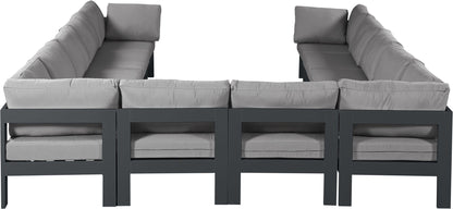 Nizuc - Outdoor Patio 12 Piece Modular Sectional With Gray Frame