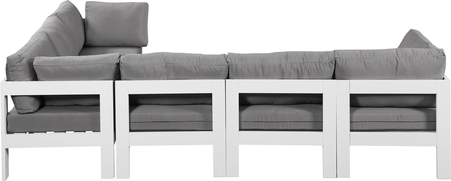Nizuc - Outdoor Patio 6 Piece Modular Sectional With White Frame