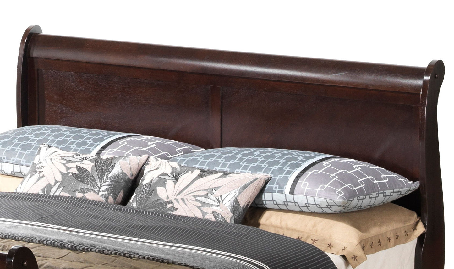 Queen Bed Panel Sleigh - Cappuccino
