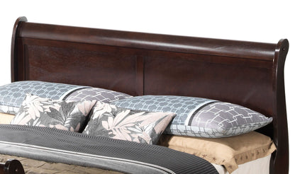 Queen Bed Panel Sleigh - Cappuccino