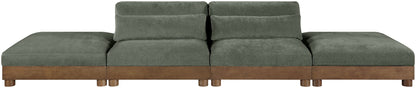 Turin - Chenille Fabric Upholstered Modular Sectional - Green
