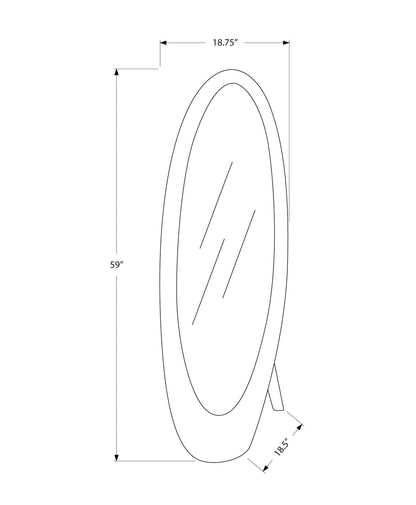 Standing Floor Mirror Full Length Oval Dressing For Bedroom - Gray