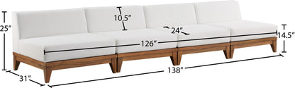 Rio - 4 Piece Modular Armless Sofa - Off White