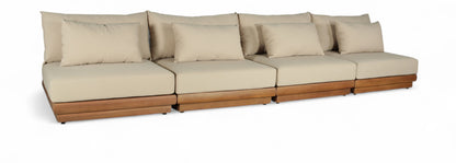 Mirella - 4 Piece Water Resistant Fabric Outdoor Patio Modular Sectional