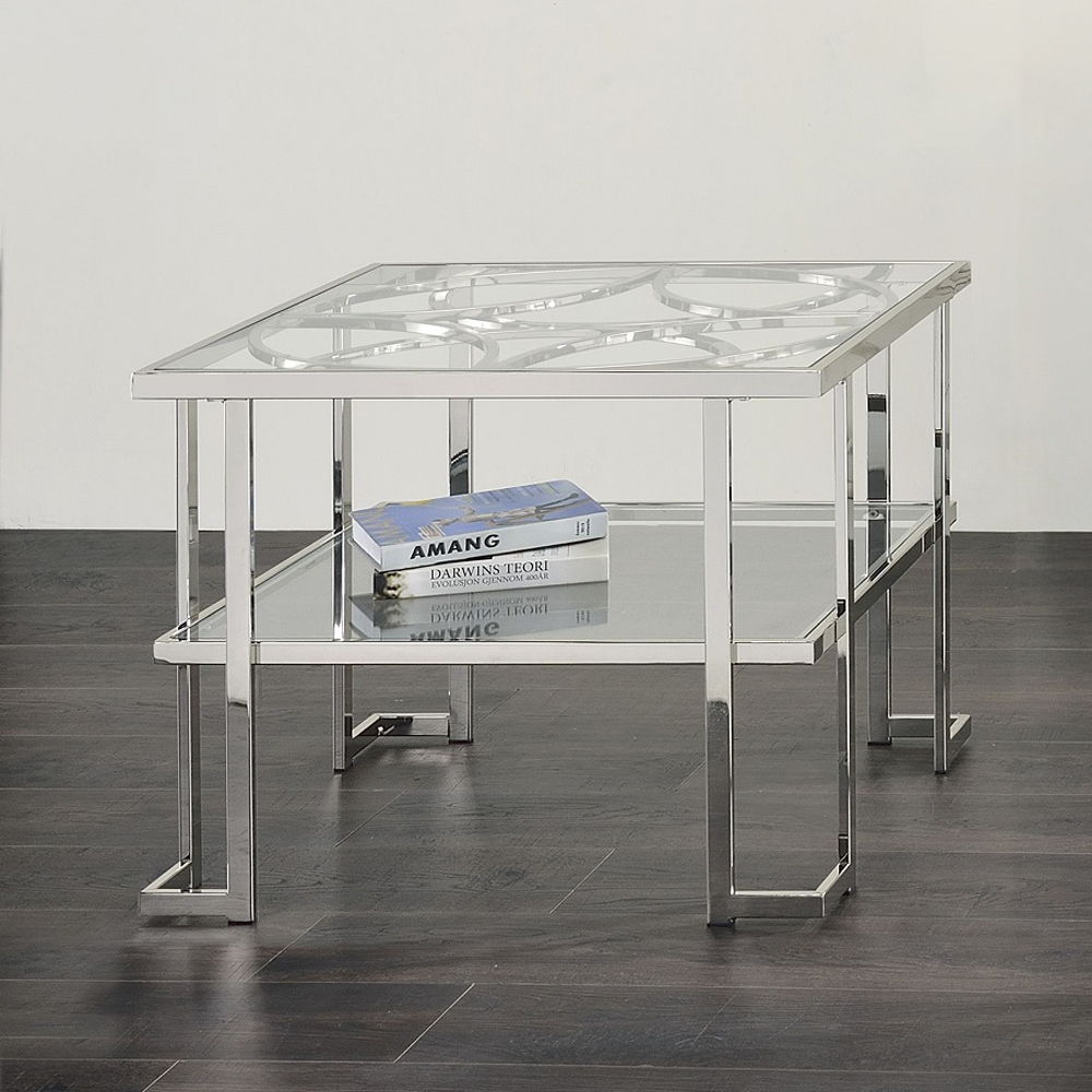 Kalan - End Table - Glass & Silver