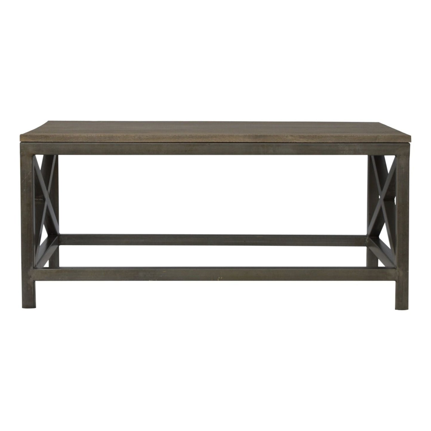Cross Metal Coffee Table - Pewter