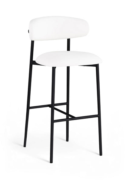 Lupita - Vegan Leather Upholstered Bar Stool With Matte Black Frame (Set of 2)
