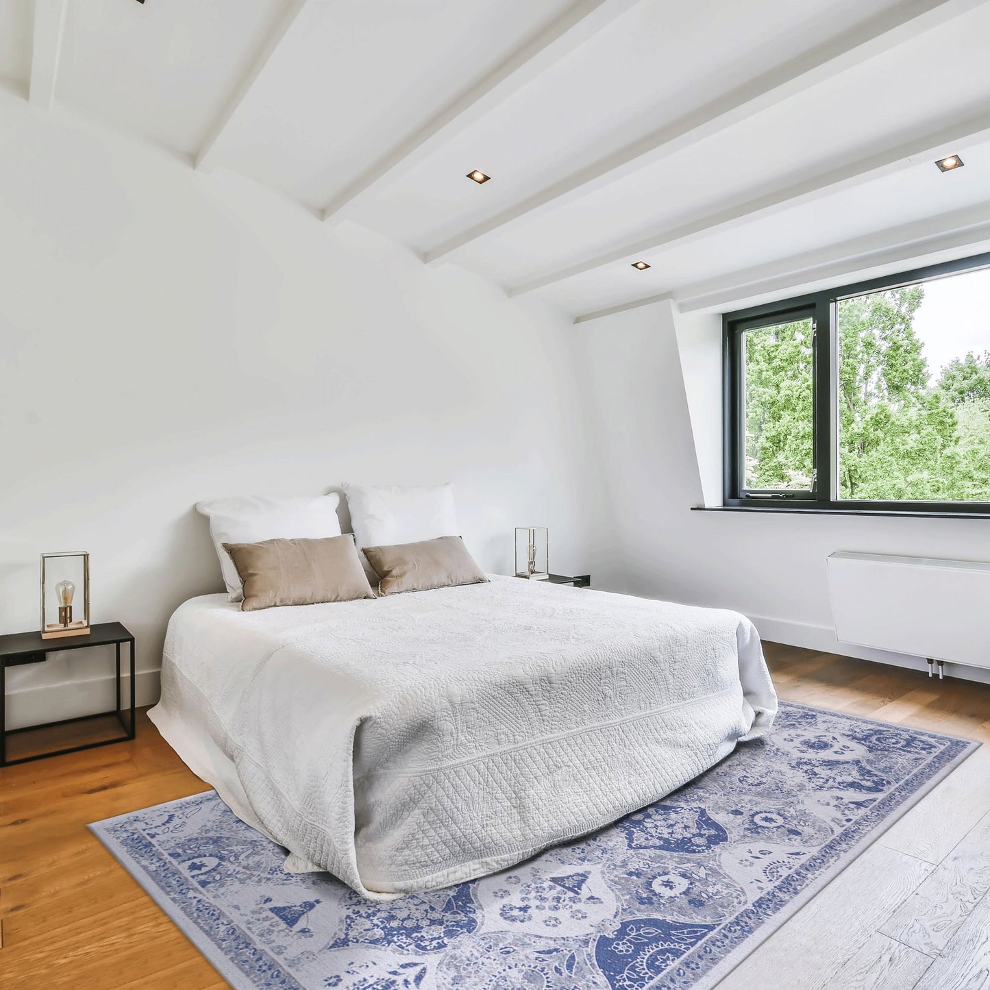 Maval - 8' X 10' Washable Area Rug - Blue