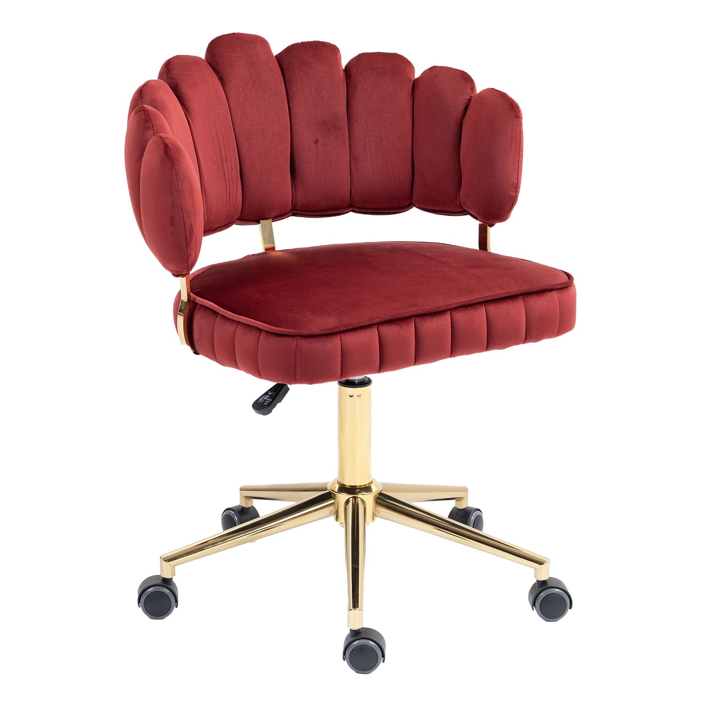 Modern Velvet Home Office Desk Chair With Adjustable Height And Swivel Wheels