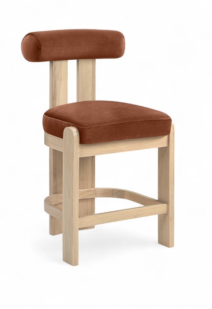 Arienzo - Velvet Performance Fabric Upholstered Counter Stool (Set of 2)