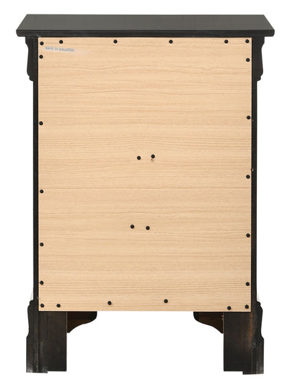 Louis Phillipe - 3 Drawer Nightstand - Black