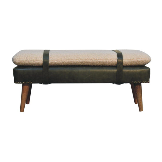 Buffalo - Hide Leather Bench - Olive Green