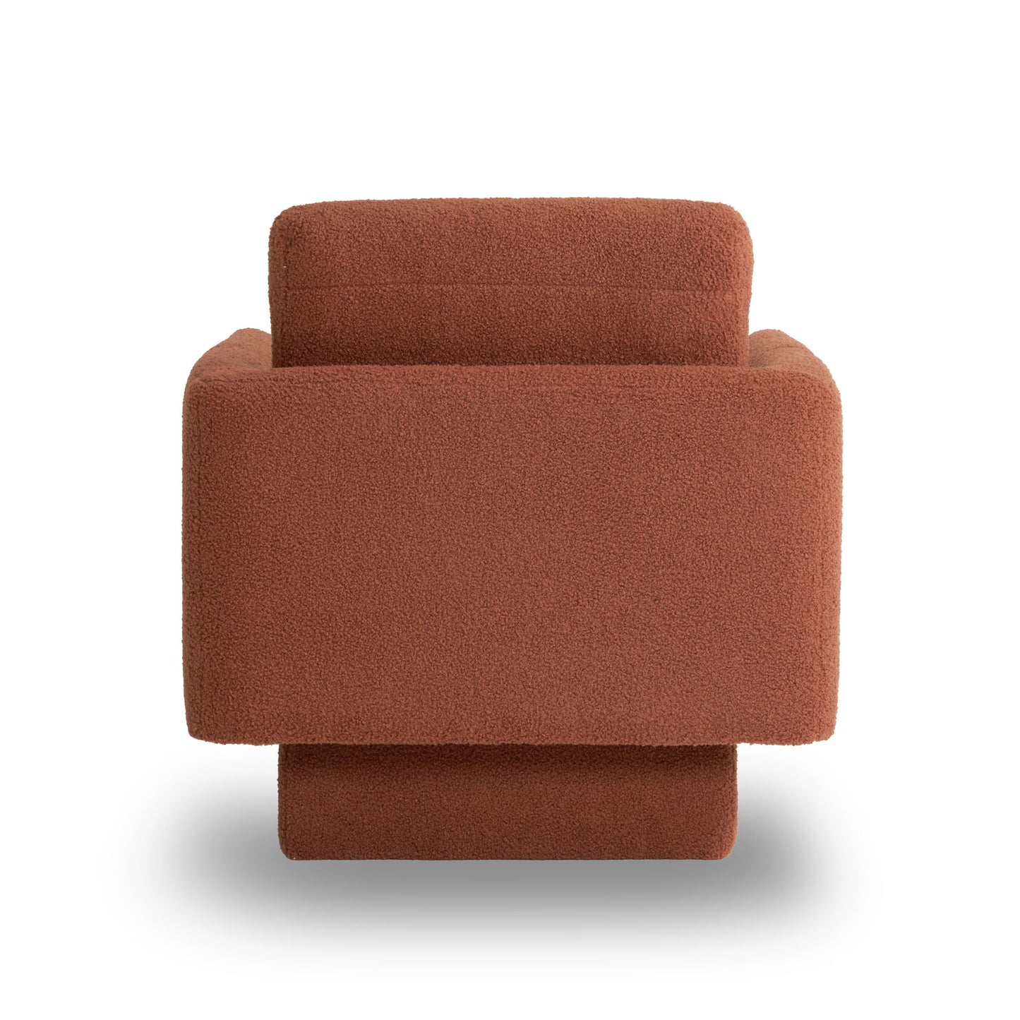 360° Modern Swivel Accent Chair Round Armchair, Thick Padded Single Lounge Sofa Upholstered Comfy - Brick Red