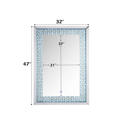 Nysa - 47" Accent Mirror With LED - Mirrored & Faux Crystals