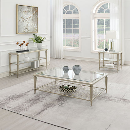 Zaba - Sofa Table - Glass Top & Silver