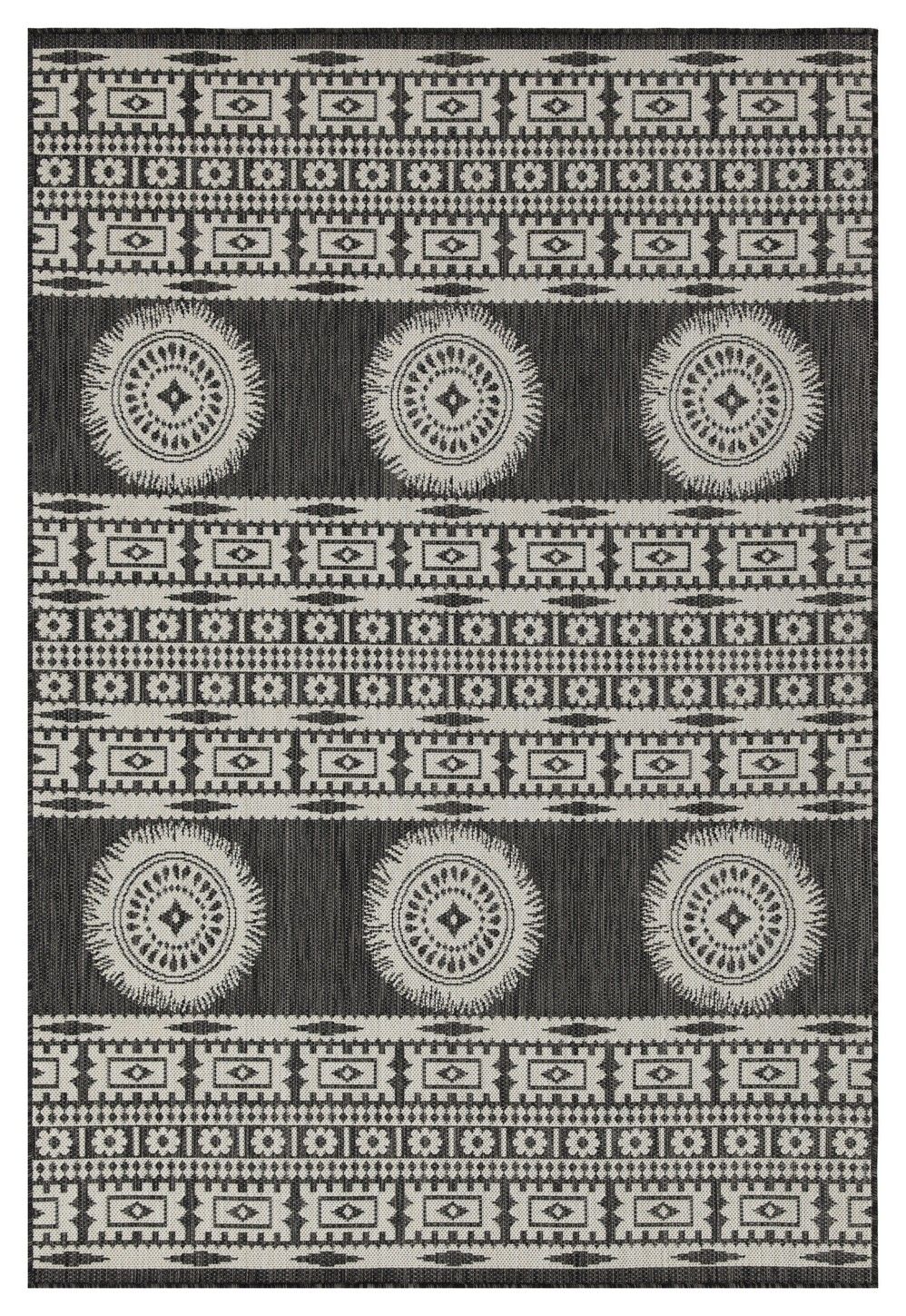 Sunshine - 5'3" X 7'3" Indoor, Outdoor Area Rug Polypropylene - Anthracite