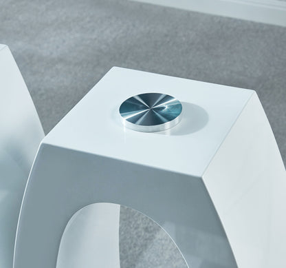 Contemporary Double Pedestal Dining Table, Tempered Glass Top