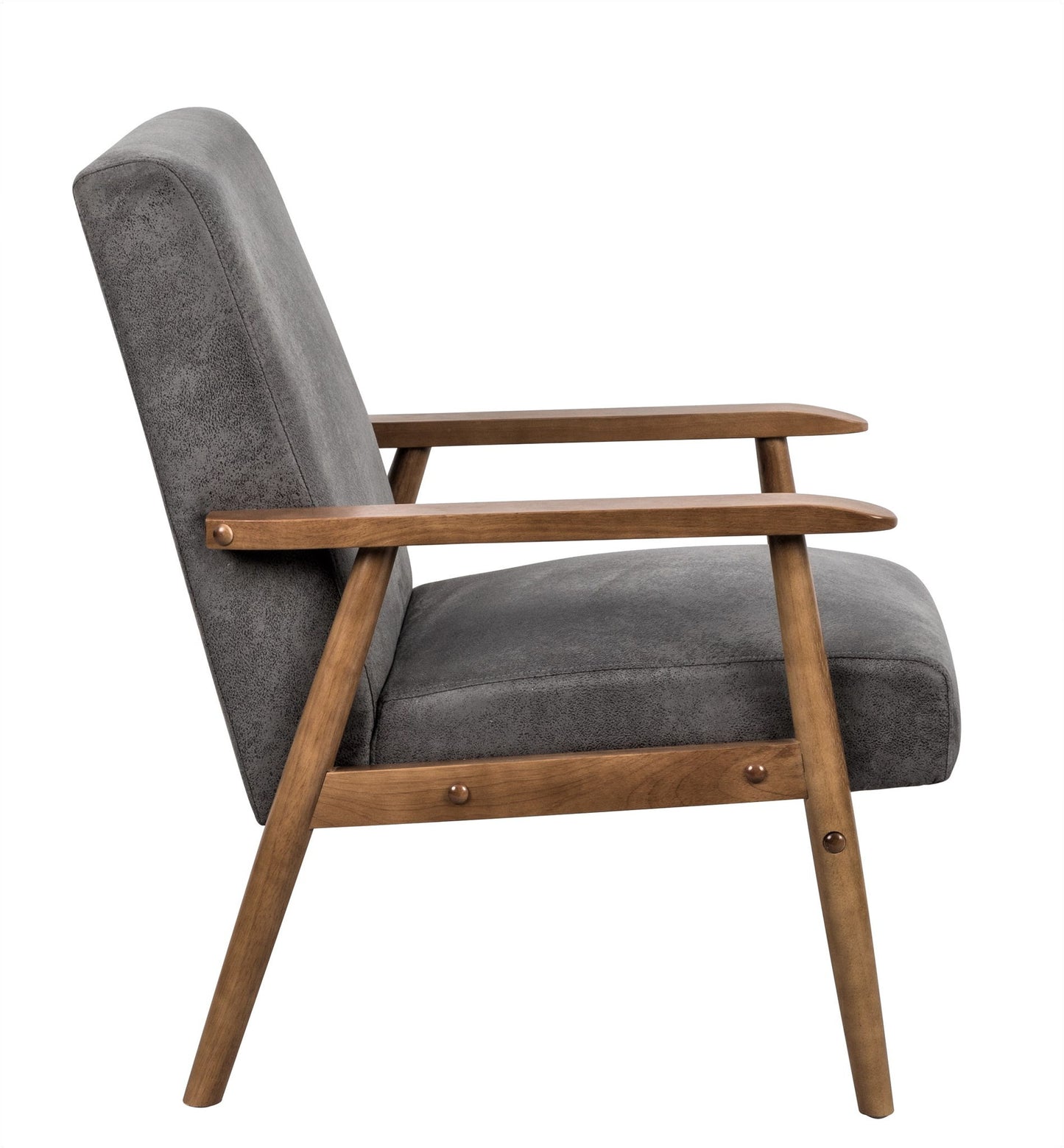 Wide Classic Mid-Century Modern Arm Chair - Gray