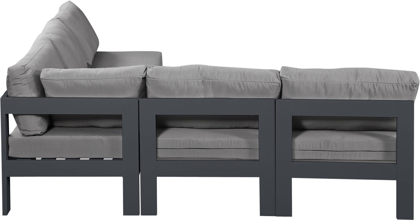 Nizuc - Outdoor Patio 5 Piece Modular Sectional With Gray Frame