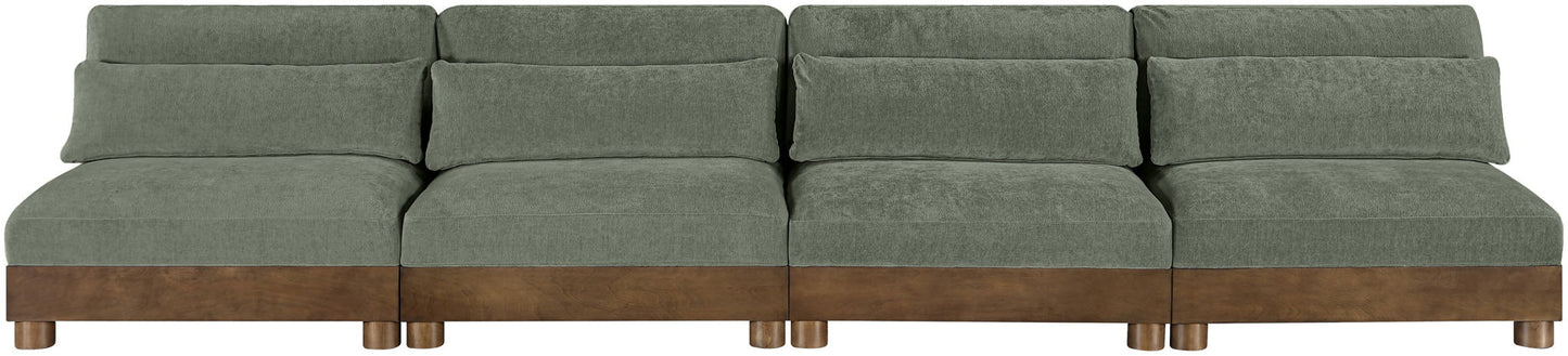 Turin - Chenille Fabric Upholstered Modular Sectional - Green