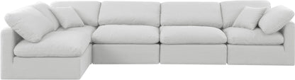 Indulge - Linen 5 Piece Modular Sectional - White