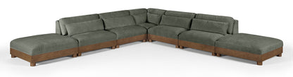Turin - Chenille Fabric Upholstered Modular Sectional - Green
