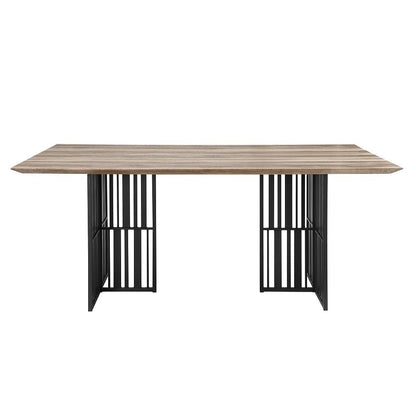 Zudora - Dining Table - Antique Oak & Black