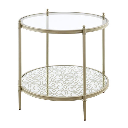 Zaba - End Table - Glass Top & Champagne