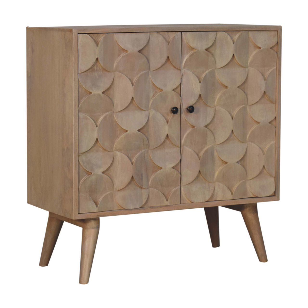 Hourglass Carved Cabinet - Marble