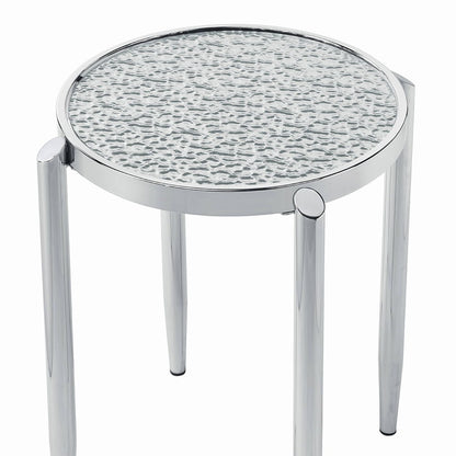 Abbe - End Table - Glass & Chrome
