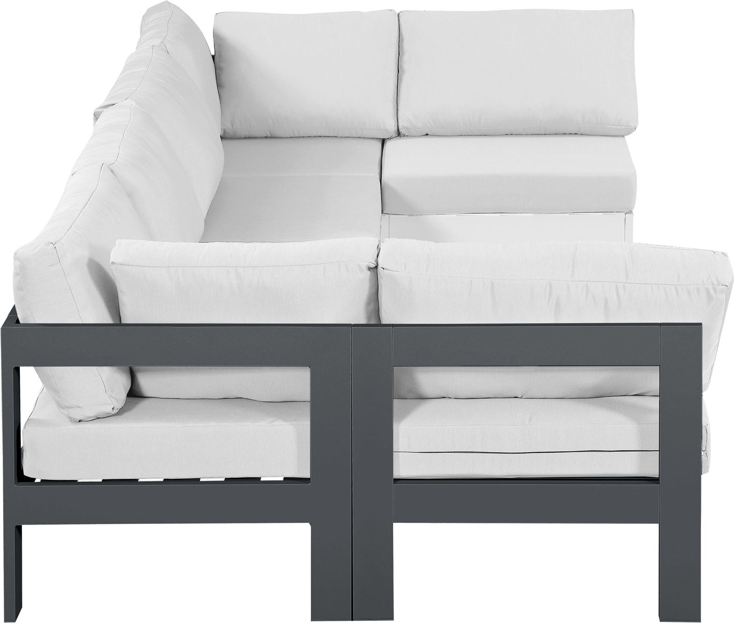 Nizuc - Outdoor Patio 6 Piece Modular Sectional With Gray Frame