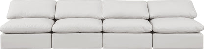 Indulge - Faux Leather 4 Seat Modular Armless Sofa