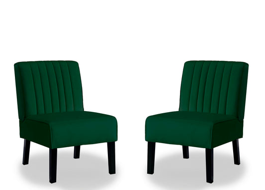 Reese - Mid-Century Modern Accent Chairs With Minimalist Design, Elegant Upholstery And Legs (Set of 2) - Green
