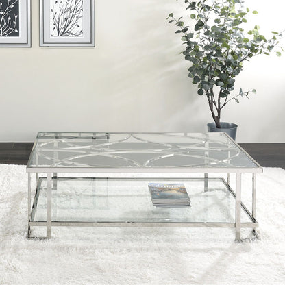 Kalan - Coffee Table - Glass & Silver