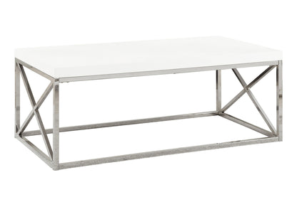 Glossy Coffee Table Rectangular For Living Room - White